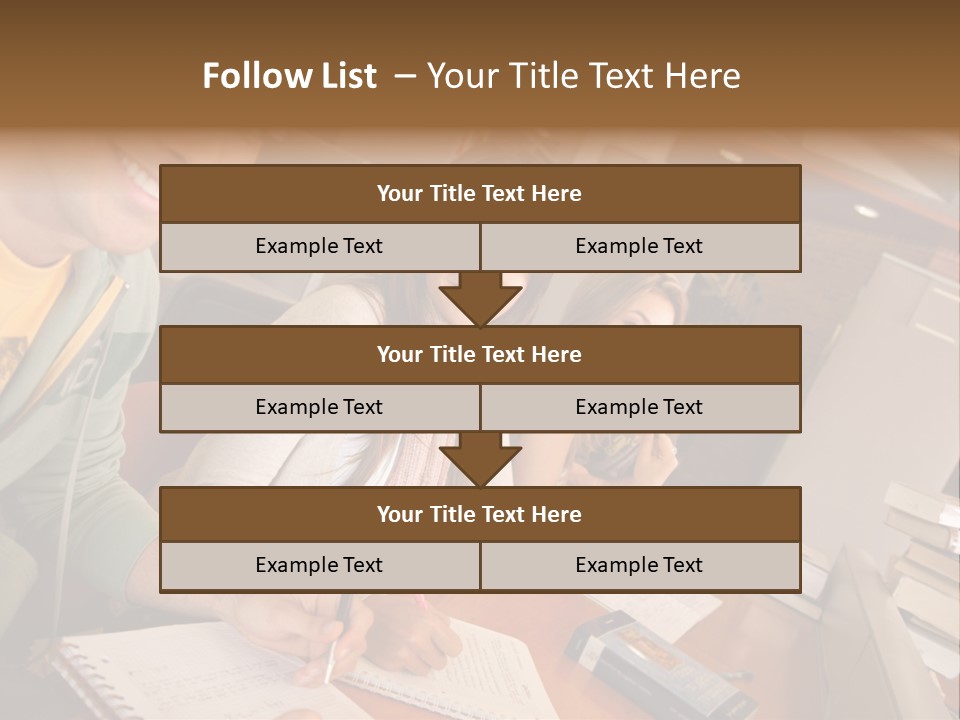 Small Group Of Students At A Library Studying PowerPoint Template