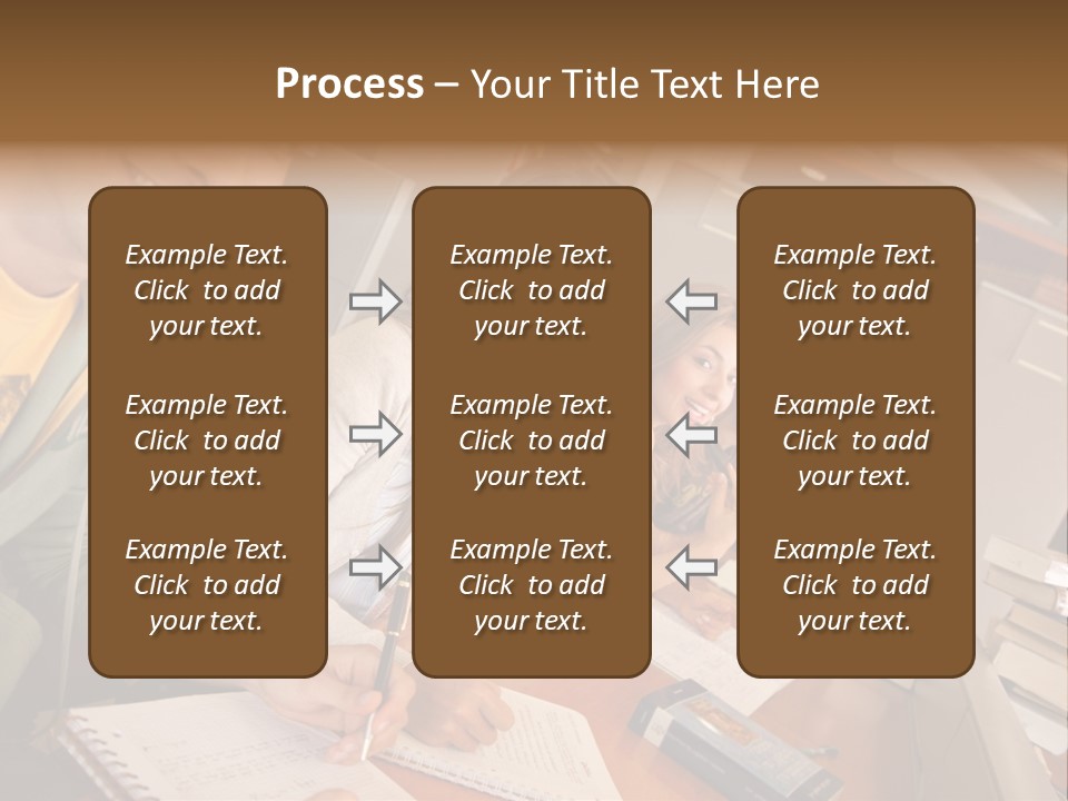 Small Group Of Students At A Library Studying PowerPoint Template
