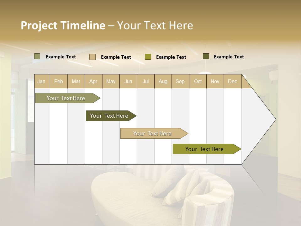 A Green And White Room With A Bar And Chairs PowerPoint Template