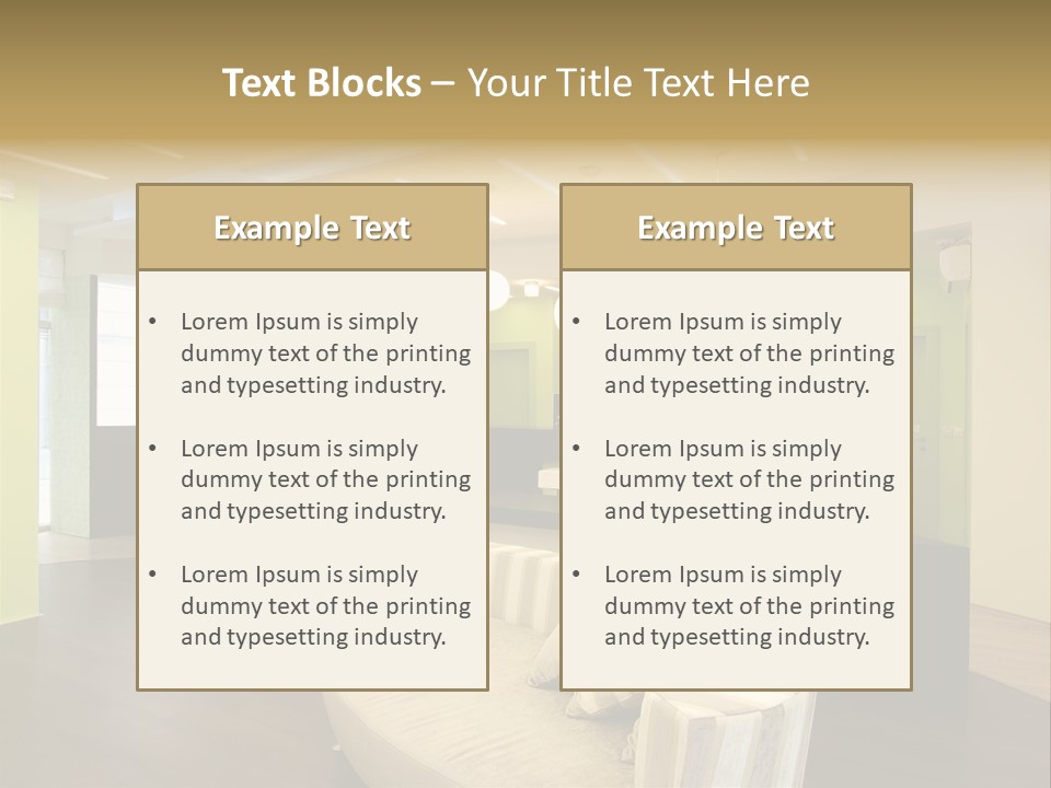 A Green And White Room With A Bar And Chairs PowerPoint Template