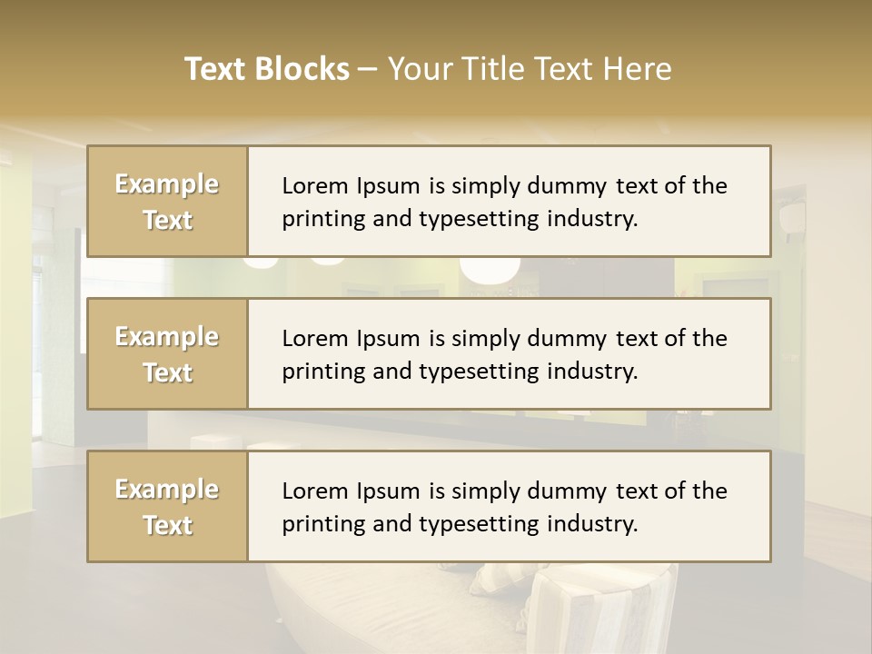 A Green And White Room With A Bar And Chairs PowerPoint Template