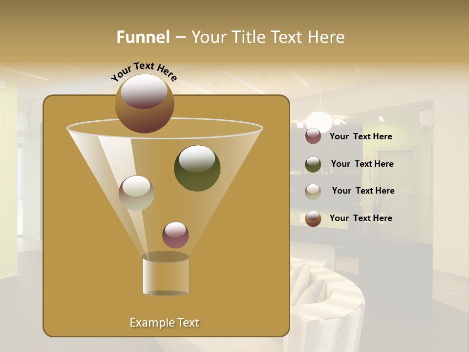 A Green And White Room With A Bar And Chairs PowerPoint Template