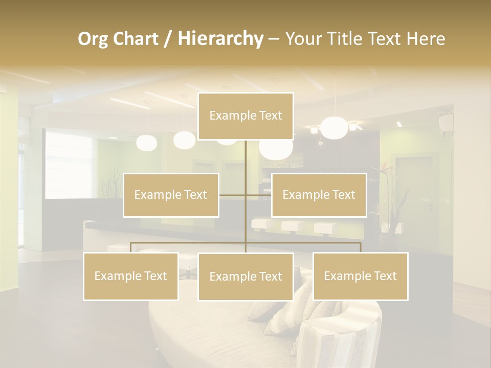 A Green And White Room With A Bar And Chairs PowerPoint Template