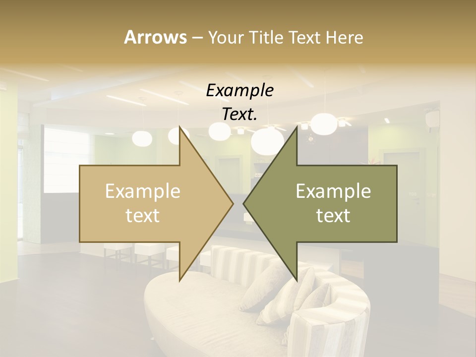 A Green And White Room With A Bar And Chairs PowerPoint Template