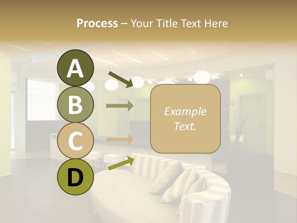 A Green And White Room With A Bar And Chairs PowerPoint Template