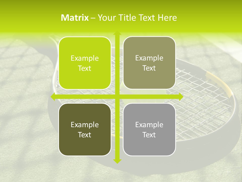 A Tennis Racket And New Tennis Ball On A Freshly Painted Tennis Court PowerPoint Template