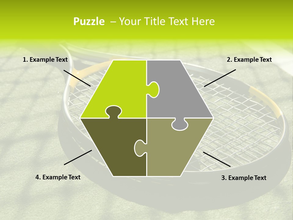 A Tennis Racket And New Tennis Ball On A Freshly Painted Tennis Court PowerPoint Template