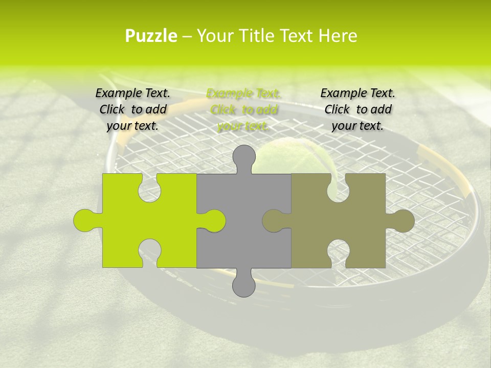 A Tennis Racket And New Tennis Ball On A Freshly Painted Tennis Court PowerPoint Template