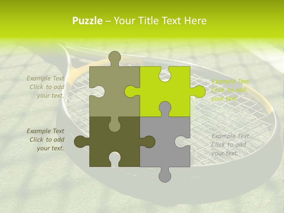 A Tennis Racket And New Tennis Ball On A Freshly Painted Tennis Court PowerPoint Template