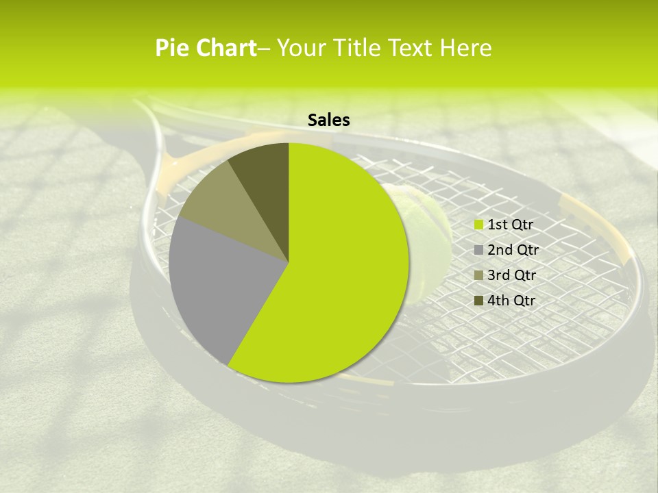 A Tennis Racket And New Tennis Ball On A Freshly Painted Tennis Court PowerPoint Template