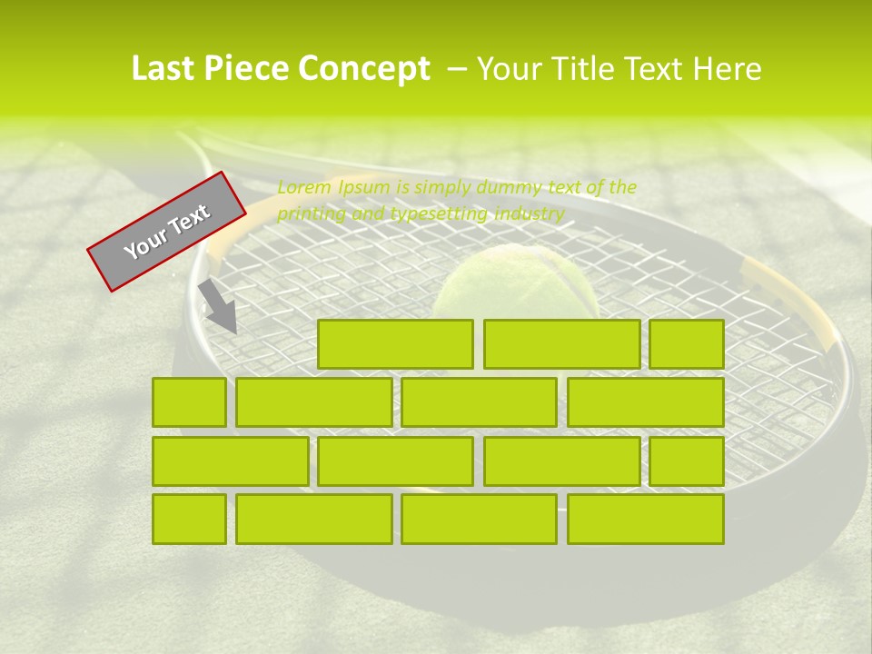 A Tennis Racket And New Tennis Ball On A Freshly Painted Tennis Court PowerPoint Template