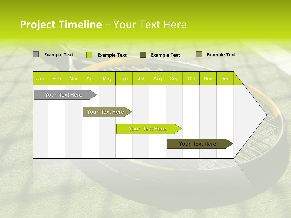 A Tennis Racket And New Tennis Ball On A Freshly Painted Tennis Court PowerPoint Template