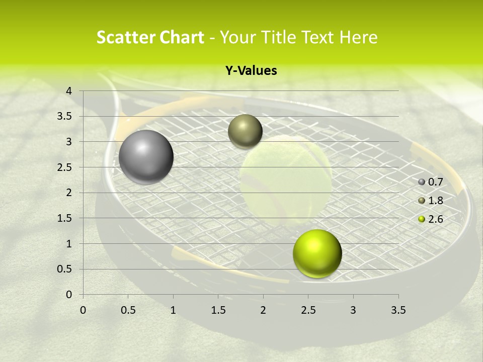 A Tennis Racket And New Tennis Ball On A Freshly Painted Tennis Court PowerPoint Template