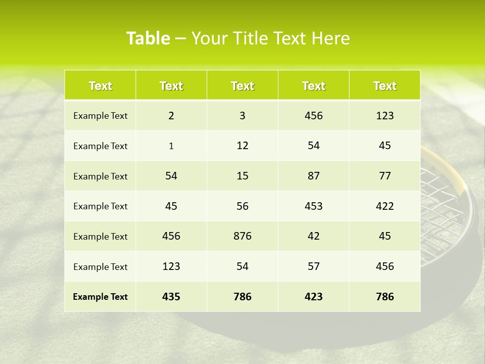 A Tennis Racket And New Tennis Ball On A Freshly Painted Tennis Court PowerPoint Template