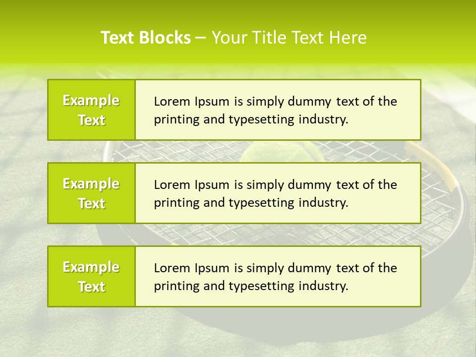A Tennis Racket And New Tennis Ball On A Freshly Painted Tennis Court PowerPoint Template