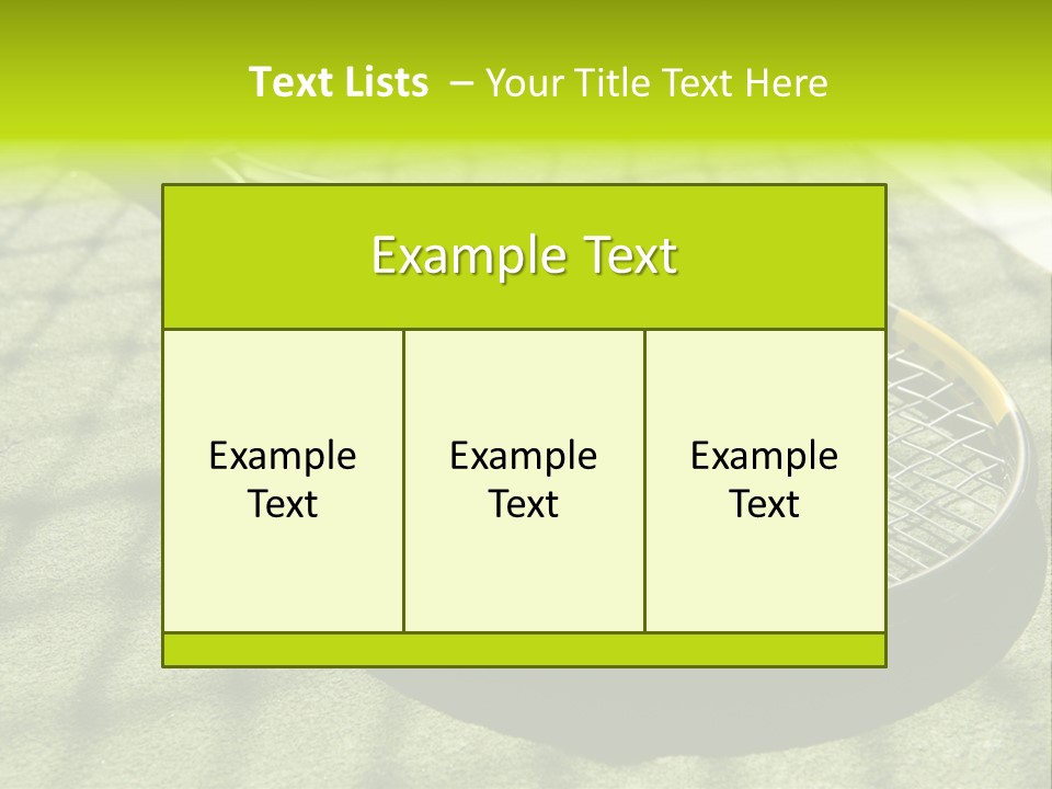 A Tennis Racket And New Tennis Ball On A Freshly Painted Tennis Court PowerPoint Template
