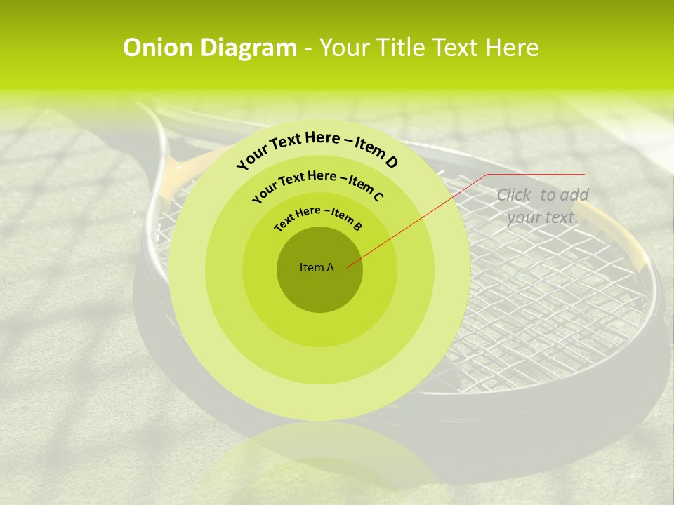 A Tennis Racket And New Tennis Ball On A Freshly Painted Tennis Court PowerPoint Template