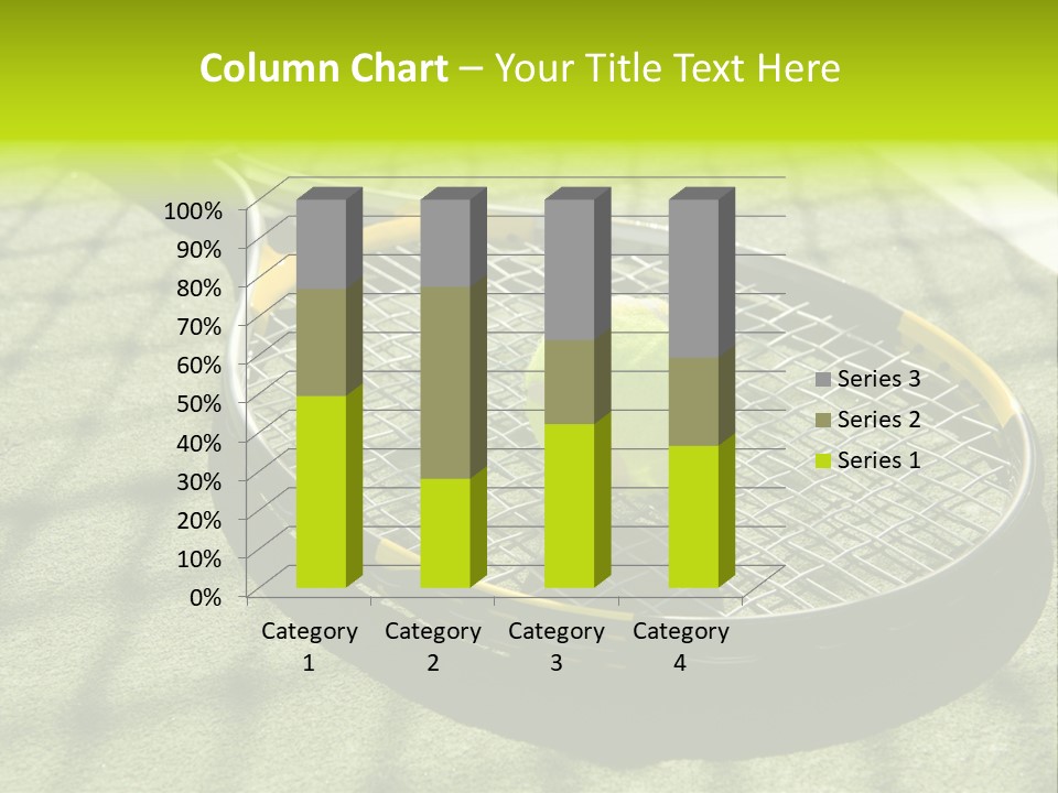 A Tennis Racket And New Tennis Ball On A Freshly Painted Tennis Court PowerPoint Template