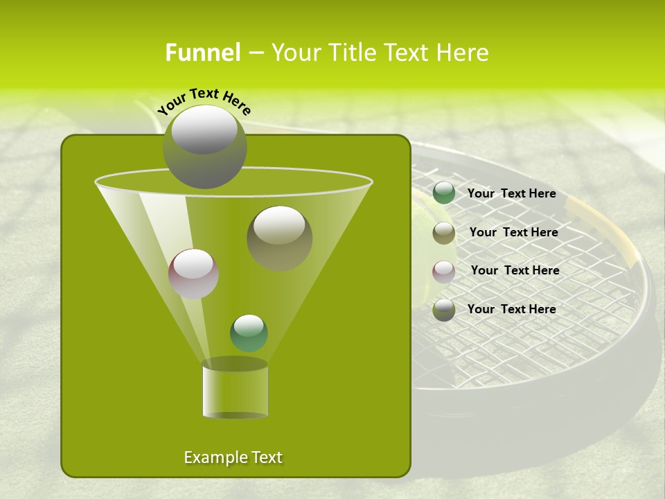 A Tennis Racket And New Tennis Ball On A Freshly Painted Tennis Court PowerPoint Template