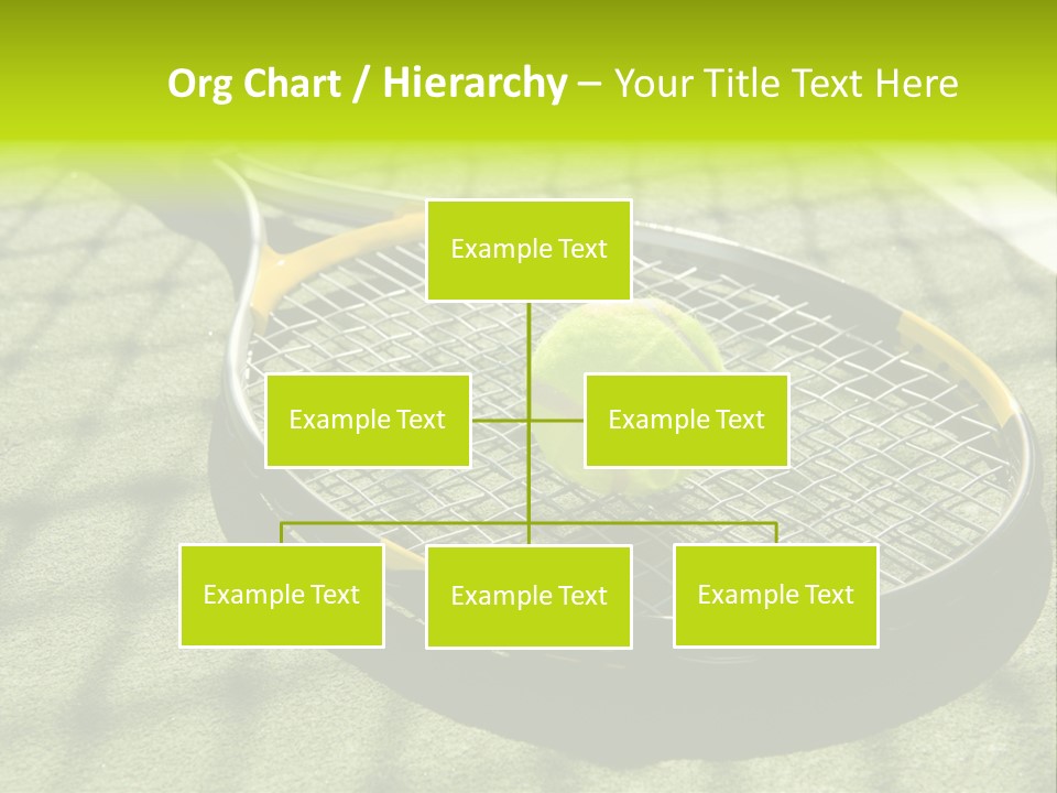 A Tennis Racket And New Tennis Ball On A Freshly Painted Tennis Court PowerPoint Template