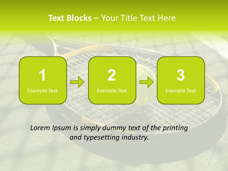 A Tennis Racket And New Tennis Ball On A Freshly Painted Tennis Court PowerPoint Template