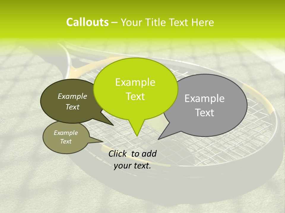 A Tennis Racket And New Tennis Ball On A Freshly Painted Tennis Court PowerPoint Template