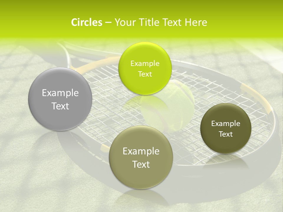 A Tennis Racket And New Tennis Ball On A Freshly Painted Tennis Court PowerPoint Template