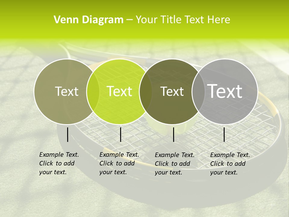 A Tennis Racket And New Tennis Ball On A Freshly Painted Tennis Court PowerPoint Template