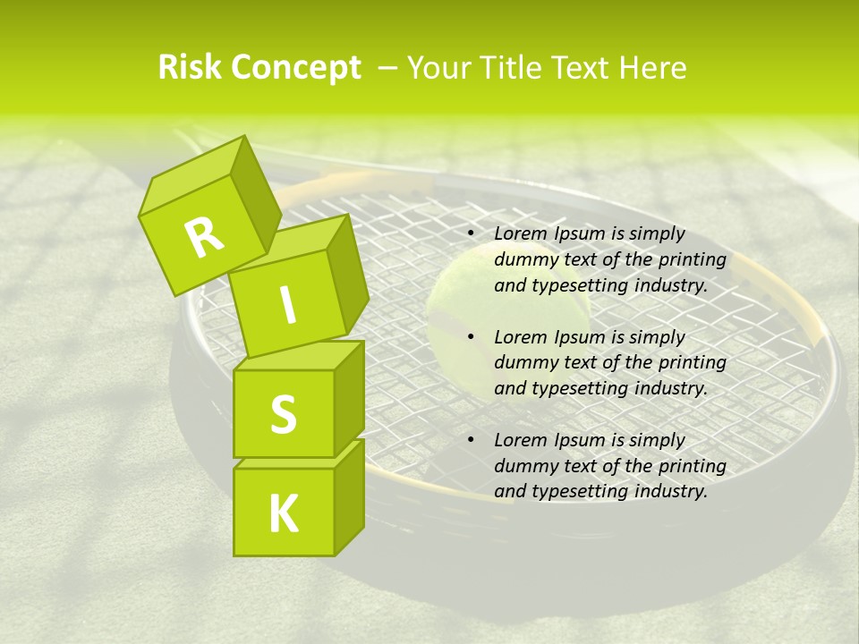 A Tennis Racket And New Tennis Ball On A Freshly Painted Tennis Court PowerPoint Template