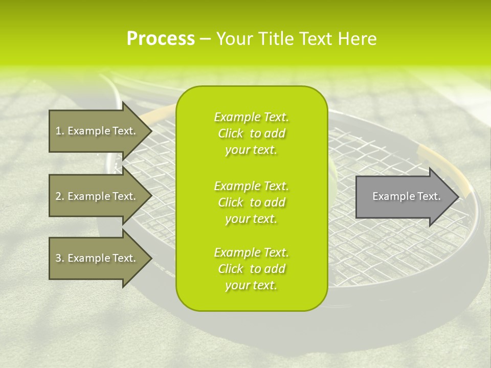 A Tennis Racket And New Tennis Ball On A Freshly Painted Tennis Court PowerPoint Template