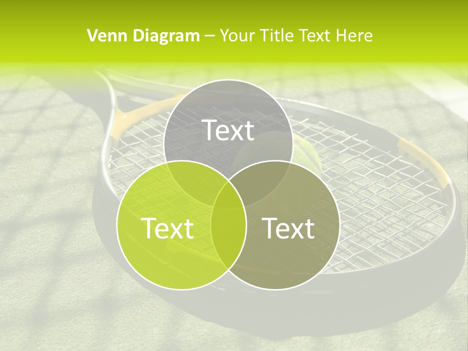 A Tennis Racket And New Tennis Ball On A Freshly Painted Tennis Court PowerPoint Template