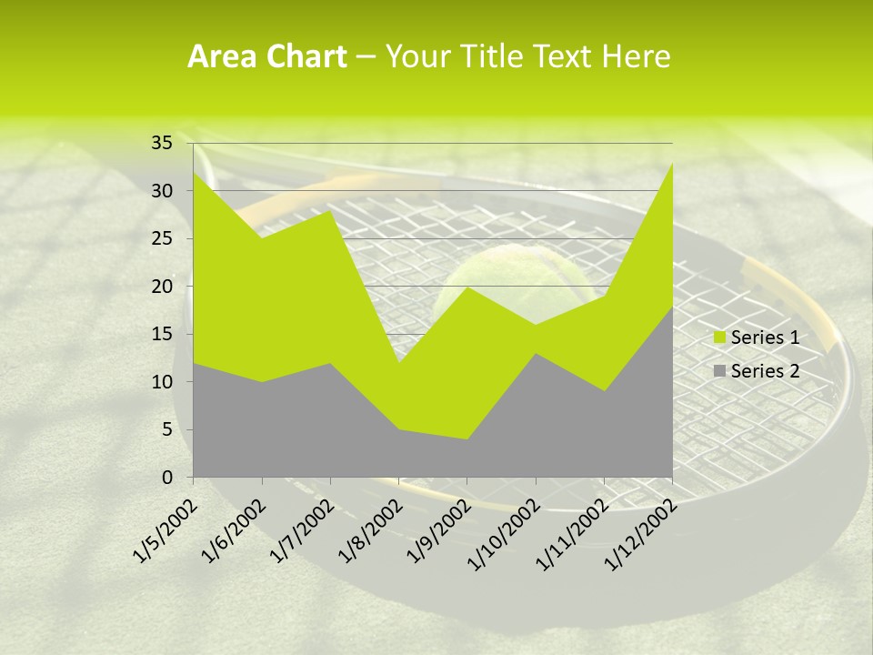 A Tennis Racket And New Tennis Ball On A Freshly Painted Tennis Court PowerPoint Template