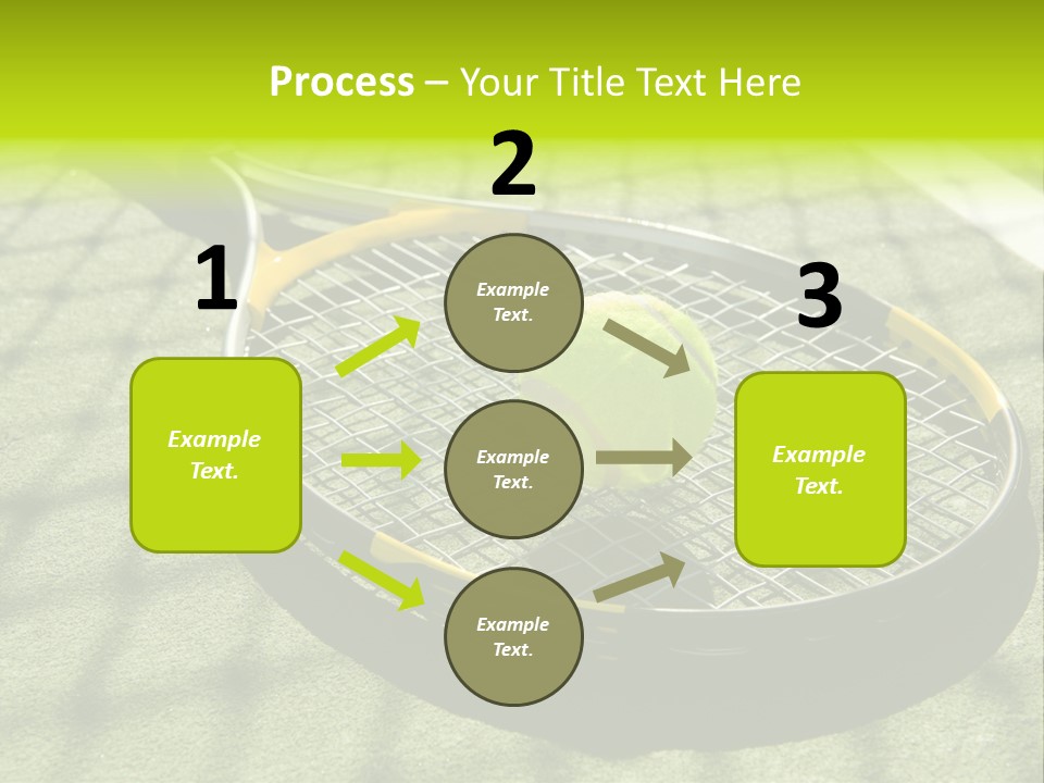 A Tennis Racket And New Tennis Ball On A Freshly Painted Tennis Court PowerPoint Template