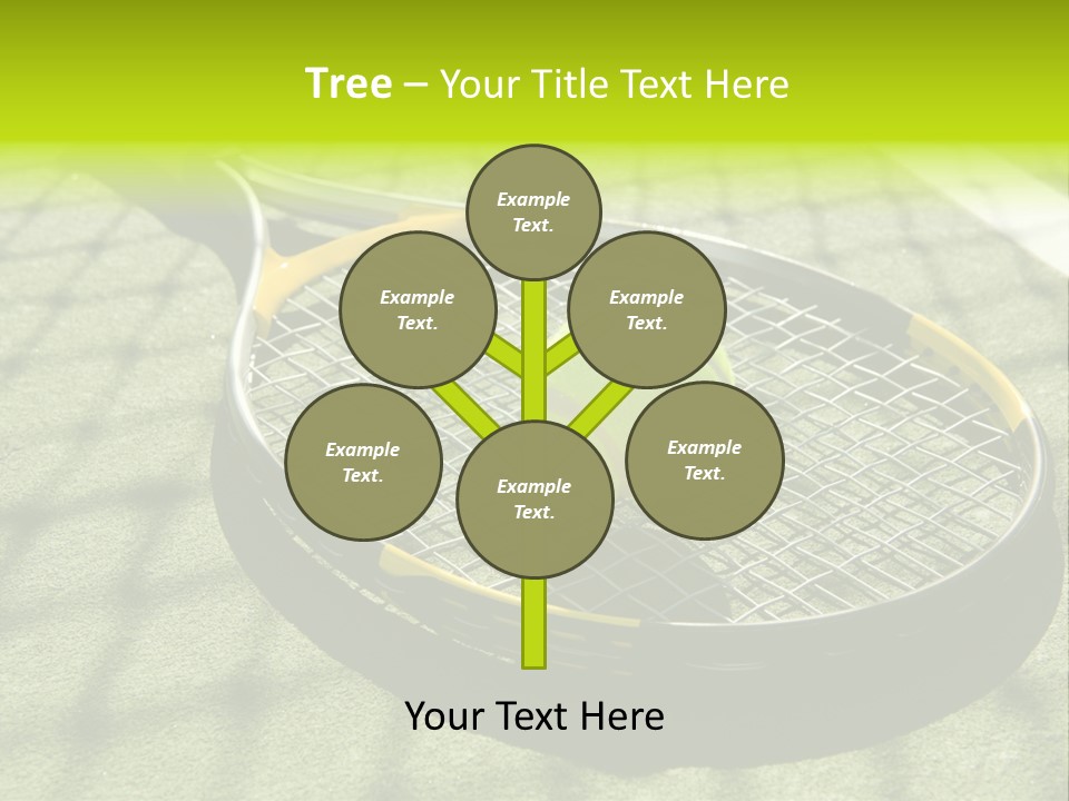 A Tennis Racket And New Tennis Ball On A Freshly Painted Tennis Court PowerPoint Template