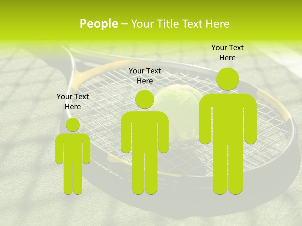 A Tennis Racket And New Tennis Ball On A Freshly Painted Tennis Court PowerPoint Template