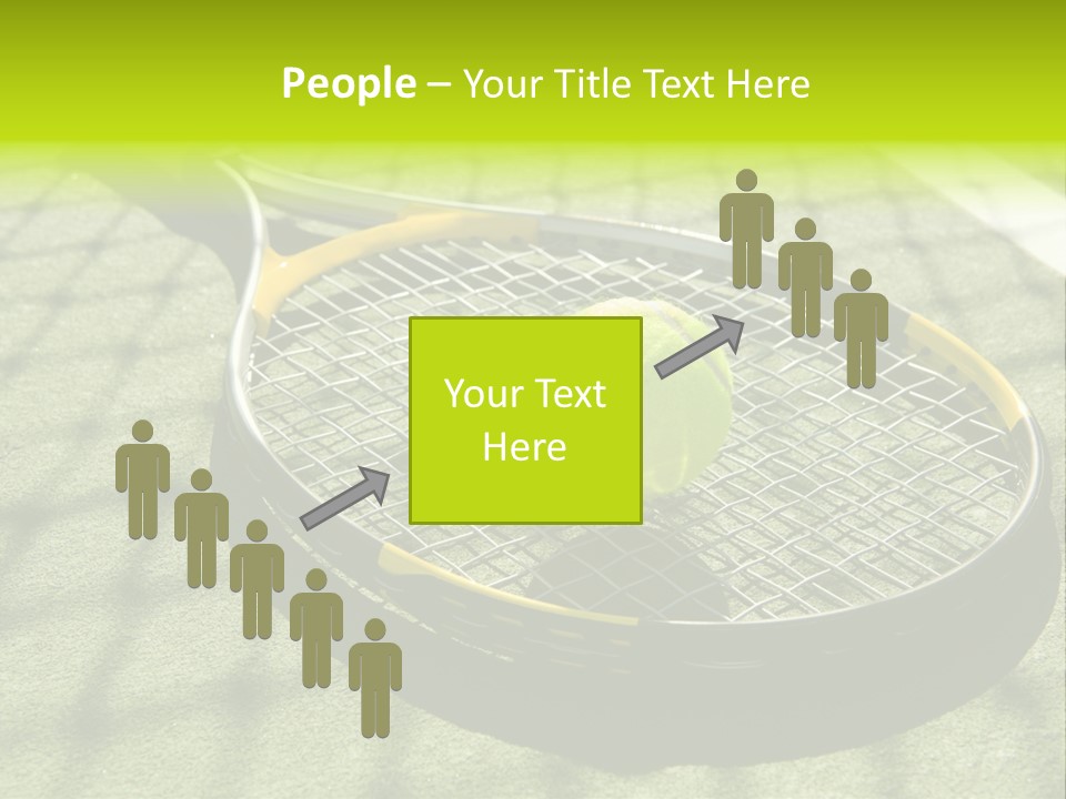 A Tennis Racket And New Tennis Ball On A Freshly Painted Tennis Court PowerPoint Template