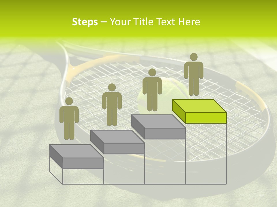 A Tennis Racket And New Tennis Ball On A Freshly Painted Tennis Court PowerPoint Template