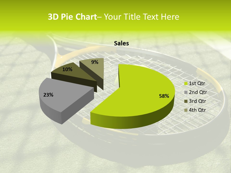 A Tennis Racket And New Tennis Ball On A Freshly Painted Tennis Court PowerPoint Template