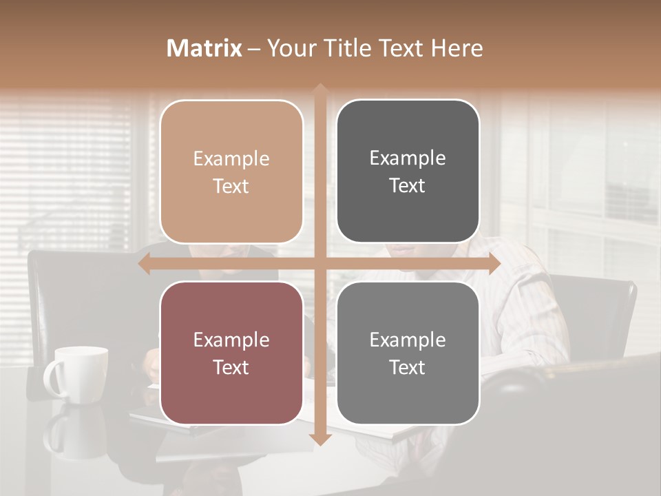 A Man And A Woman Sitting At A Table In Front Of A Laptop PowerPoint Template