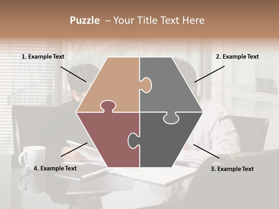 A Man And A Woman Sitting At A Table In Front Of A Laptop PowerPoint Template