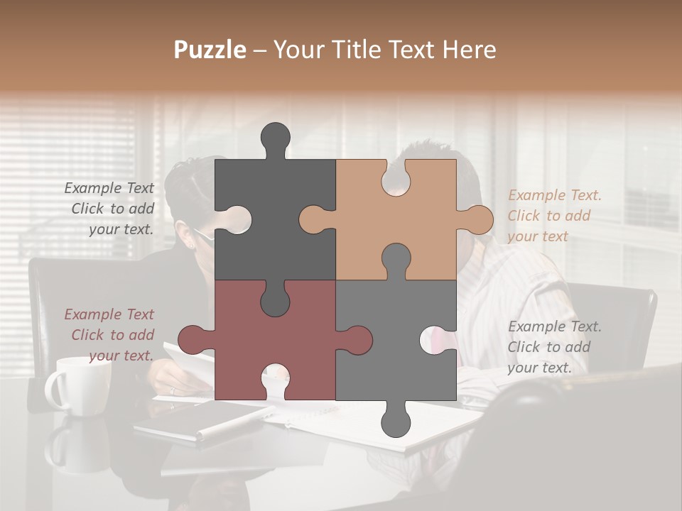 A Man And A Woman Sitting At A Table In Front Of A Laptop PowerPoint Template