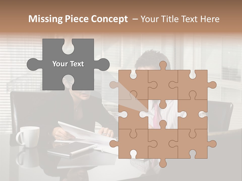 A Man And A Woman Sitting At A Table In Front Of A Laptop PowerPoint Template