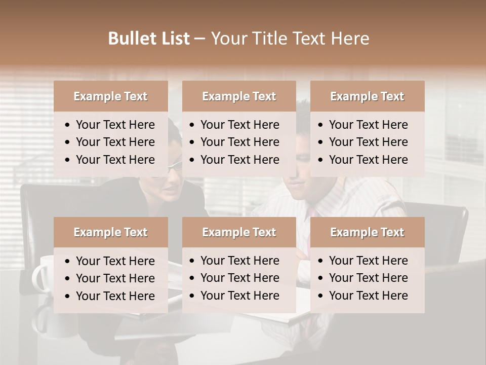A Man And A Woman Sitting At A Table In Front Of A Laptop PowerPoint Template