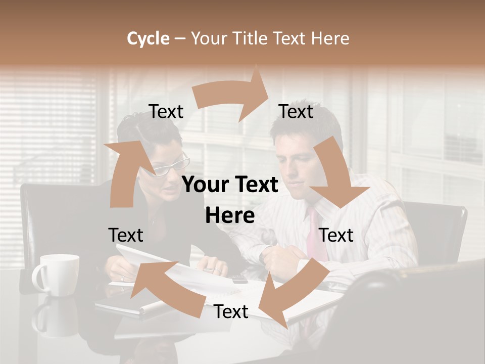 A Man And A Woman Sitting At A Table In Front Of A Laptop PowerPoint Template