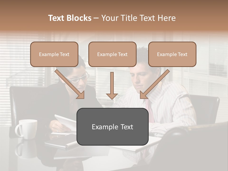 A Man And A Woman Sitting At A Table In Front Of A Laptop PowerPoint Template
