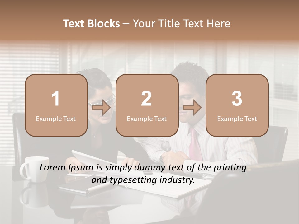 A Man And A Woman Sitting At A Table In Front Of A Laptop PowerPoint Template