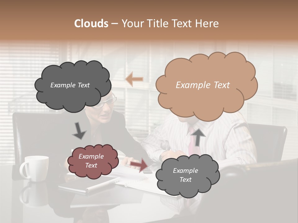 A Man And A Woman Sitting At A Table In Front Of A Laptop PowerPoint Template
