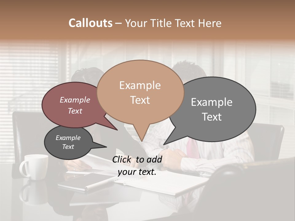 A Man And A Woman Sitting At A Table In Front Of A Laptop PowerPoint Template