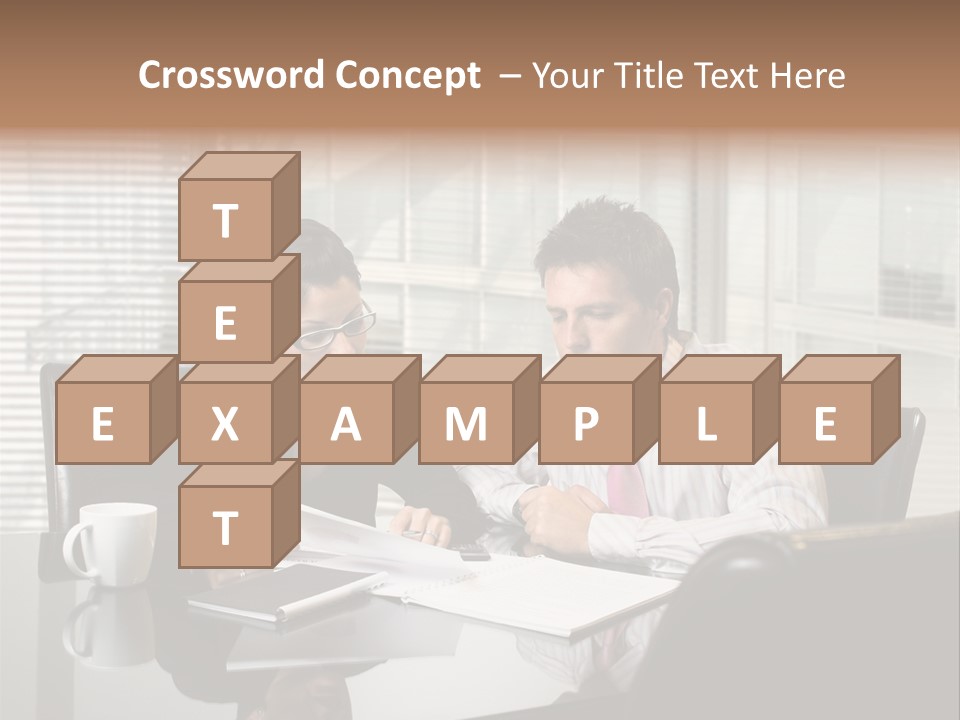 A Man And A Woman Sitting At A Table In Front Of A Laptop PowerPoint Template