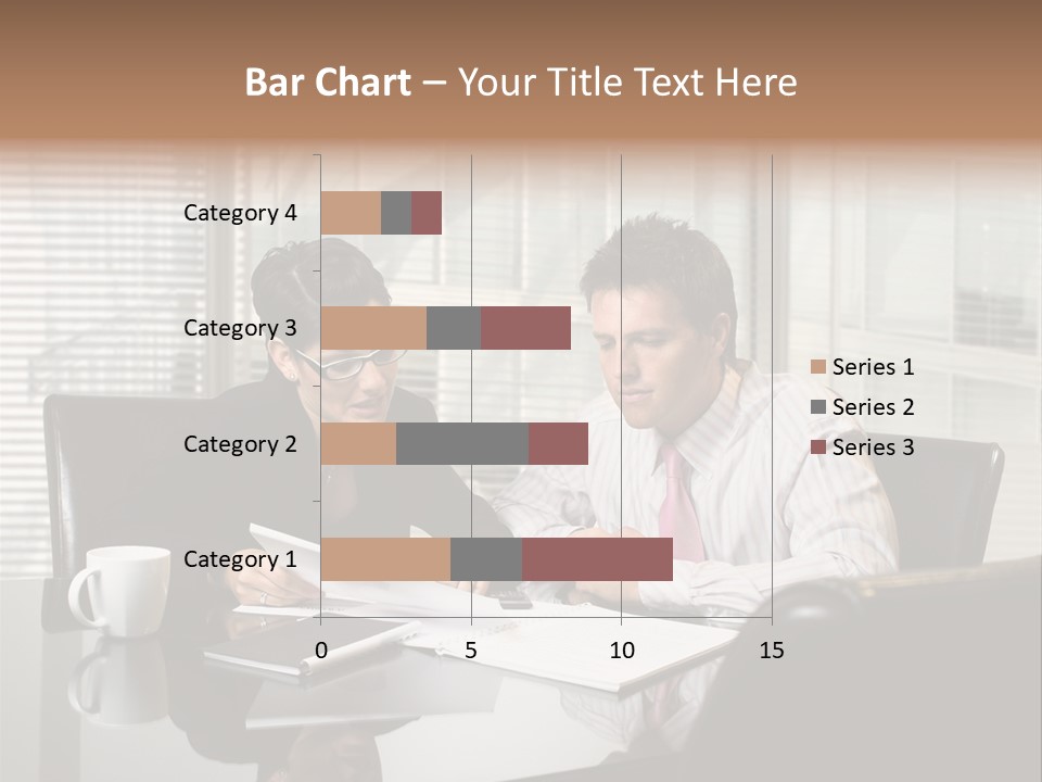 A Man And A Woman Sitting At A Table In Front Of A Laptop PowerPoint Template